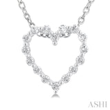Silver Heart Shape Diamond Pendant