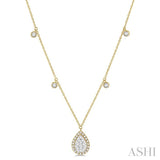 Pear Shape Halo Lovebright Diamond Necklace