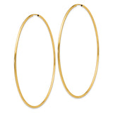 14K 1.2x74mm Polished Endless Tube Hoop Earrings