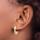 14k 3.5x17mm Polished J-Hoop Post Earrings