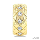 1/5 Ctw Bold Diagonal Crisscross Round Cut Golden Glow Diamond Fashion Half Hoop Earrings in 10K Yellow Gold