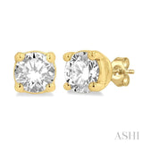 1/4 Ctw Round Cut Diamond Stud Earrings in 14K Yellow Gold