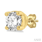 1/4 Ctw Round Cut Diamond Stud Earrings in 14K Yellow Gold