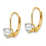 14k Madi K 5.00mm CZ Heart Childrens Leverback Earrings