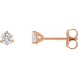 14K Rose Gold 1/5 CTW Natural Diamond Stud Earrings