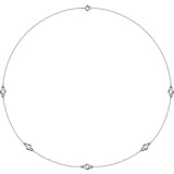 14K White Gold 3/4 CTW Natural Diamond 5-Station 18" Necklace