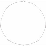 14K White Gold 3/4 CTW Natural Diamond 5-Station 18" Necklace