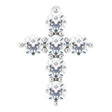 14K White Gold 1/6 CTW Natural Diamond Cross Pendant
