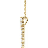 14K Yellow Gold 1/4 CTW Natural Diamond Cross 16-18" Necklace