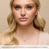 14K White Gold Natural Multi-Gemstone & .03 CT Natural Diamond Cross 16-18" Necklace