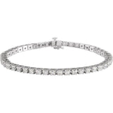 14K White Gold 5 CTW Natural Diamond Line 7 1/4" Bracelet