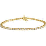 14K Yellow Gold 3 CTW Lab-Grown Diamond Line 7 1/4" Bracelet