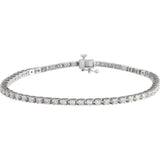 14K White Gold 3 CTW Lab-Grown Diamond Line 7 1/4" Bracelet