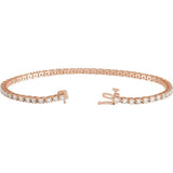 14K Rose Gold 3 CTW Lab-Grown Diamond Line 7 1/4" Bracelet