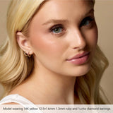 14K White Gold 1/6 CTW Natural Diamond Hinged 15 mm Hoop Earrings