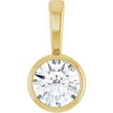 14K Yellow Gold 1/6 CT Natural Diamond Bezel-Set Solitaire Pendant