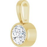 14K Yellow Gold 1/6 CT Natural Diamond Bezel-Set Solitaire Pendant