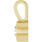 14K Yellow Gold 1/10 CT Natural Diamond Bezel-Set Solitaire Pendant