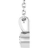 Platinum 1/10 CT Natural Diamond Bezel-Set Solitaire 16-18" Necklace