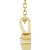14K Yellow Gold 1/10 CT Natural Diamond Bezel-Set Solitaire 16-18" Necklace
