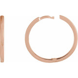 14K Rose Gold Hinged 20 mm Hoop Earrings