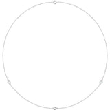 14K White Gold 1/4 CTW Lab-Grown Diamond 3-Station 18" Necklace