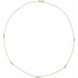 14K Yellow Gold 1/4 CTW Lab-Grown Diamond 5-Station 18" Necklace