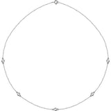14K White Gold 1/2 CTW Lab-Grown Diamond 5-Station 18" Necklace