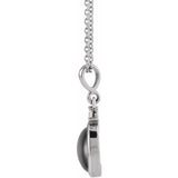 Platinum 6x4 mm Natural Black Onyx & .015 CT Natural Diamond 16-18" Necklace