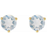 14K Yellow Gold Natural Blue Sheen Moonstone Earrings