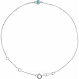 Sterling Silver Natural Blue Zircon Bezel-Set Solitaire 6 1/2-7 1/2
