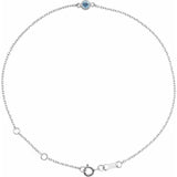 Sterling Silver Natural Aquamarine Bezel-Set Solitaire 6 1/2-7 1/2