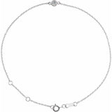 Sterling Silver Natural White Sapphire Bezel-Set Solitaire 6 1/2-7 1/2