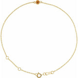 14K Yellow Gold Natural Citrine Bezel-Set Solitaire 6 1/2-7 1/2" Bracelet