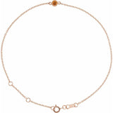14K Rose Gold Natural Citrine Bezel-Set Solitaire 6 1/2-7 1/2" Bracelet