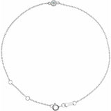 14K White Gold 1/10 CT Natural Diamond 6 1/2-7 1/2" Bracelet