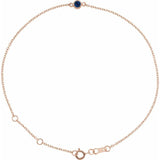 14K Rose Gold Natural Blue Sapphire Bezel-Set Solitaire 6 1/2-7 1/2" Bracelet