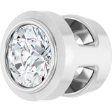 14K White Gold .06 CT Natural Diamond Slide Pendant