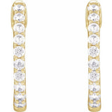 14K Yellow Gold 1/2 CTW Lab-Grown Diamond Inside-Outside Hinged 14.5 mm Hoop Earrings
