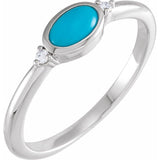 Platinum Natural Turquoise & .03 CTW Natural Diamond Ring