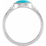 Platinum Natural Turquoise & .03 CTW Natural Diamond Ring