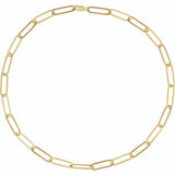 14K Yellow Gold 6.2 mm Paperclip-Style 18" Chain