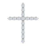 14K White Gold 1/2 CTW Natural Diamond Cross Pendant