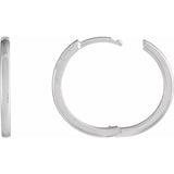 14K White Gold Hinged 18 mm Hoop Earrings
