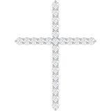 Platinum 1 CTW Natural Diamond Cross Pendant