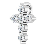 14K White Gold 1/6 CTW Lab-Grown Diamond Cross Pendant
