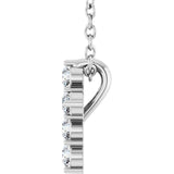 14K White Gold 1/6 CTW Lab-Grown Diamond Cross 16-18" Necklace
