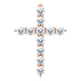 14K Rose Gold 1/4 CTW Lab-Grown Diamond Cross Pendant