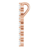 14K Rose Gold 1/4 CTW Lab-Grown Diamond Cross Pendant
