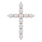 14K Rose Gold 3/8 CTW Lab-Grown Diamond Cross Pendant